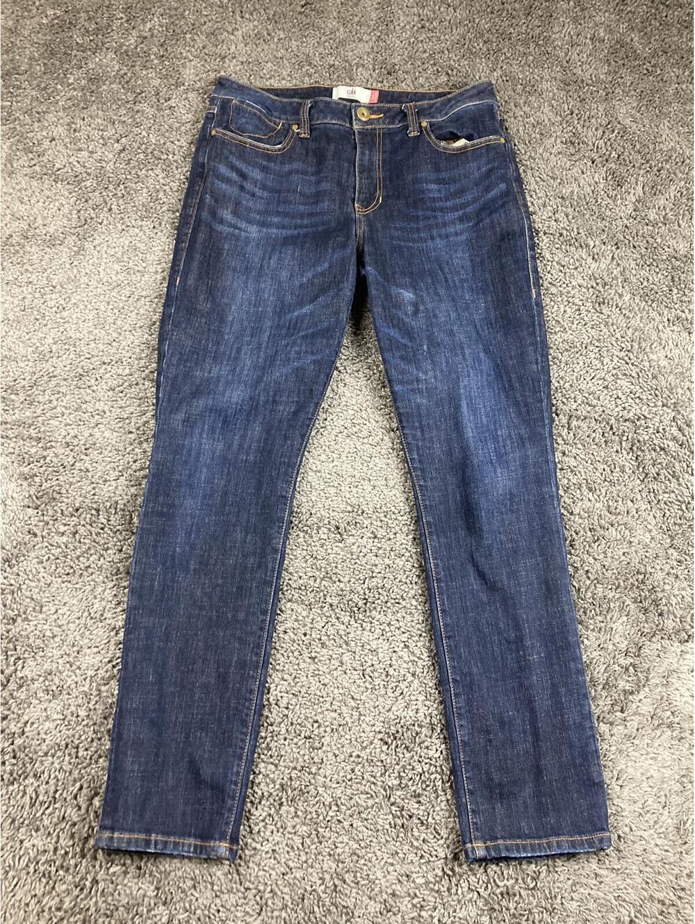 Cabi High Straight Jeans Dark Wash Indigo Blue Stretch Denim Size 10